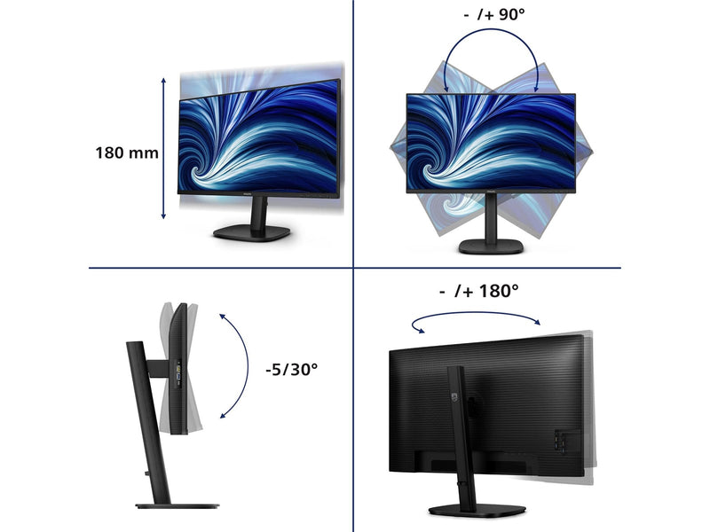 24" Philips 24B2U3301D - 1920x1200 - 100Hz - IPS - 90W USB-C