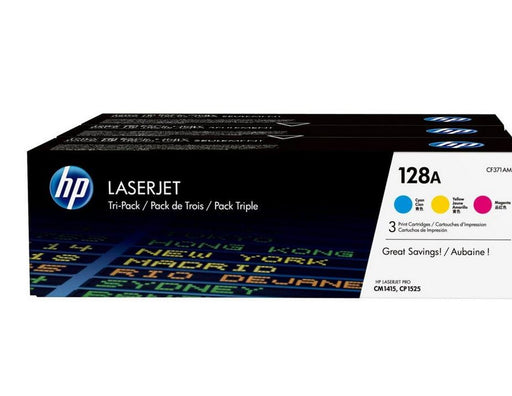 HP 128A / CF371AM 3-Pack (Yellow Cyan Magenta) Toner - Tonerpatrone Farbe ( Cyan, Magenta, Gelb)