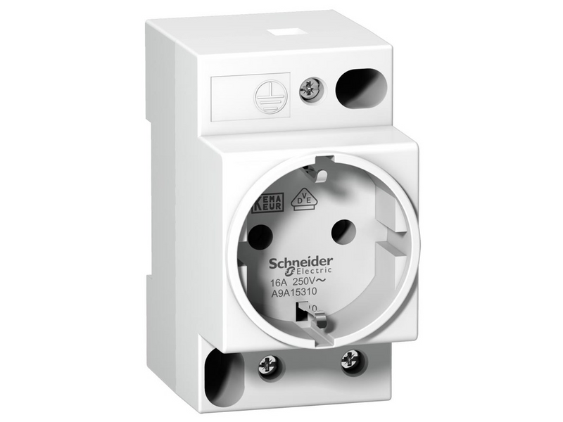 Schneider Electric Acti9 ipc modular din power socket 16 a 2p + e 250 v ac vde