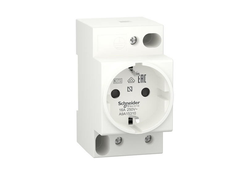 Schneider Electric Acti9 ipc modular din power socket 16 a 2p + e 250 v ac vde