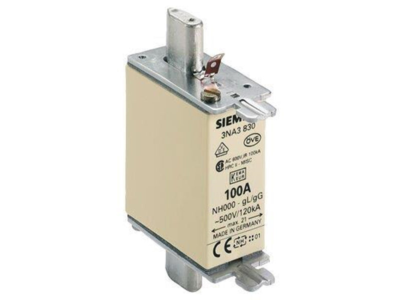 Siemens Lv hrc fuse link 500v s.000 100 a 3na3830
