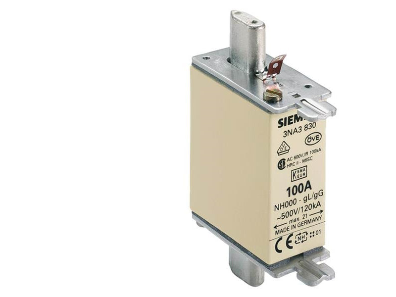 Siemens Lv hrc fuse link 500v s.000 100 a 3na3830