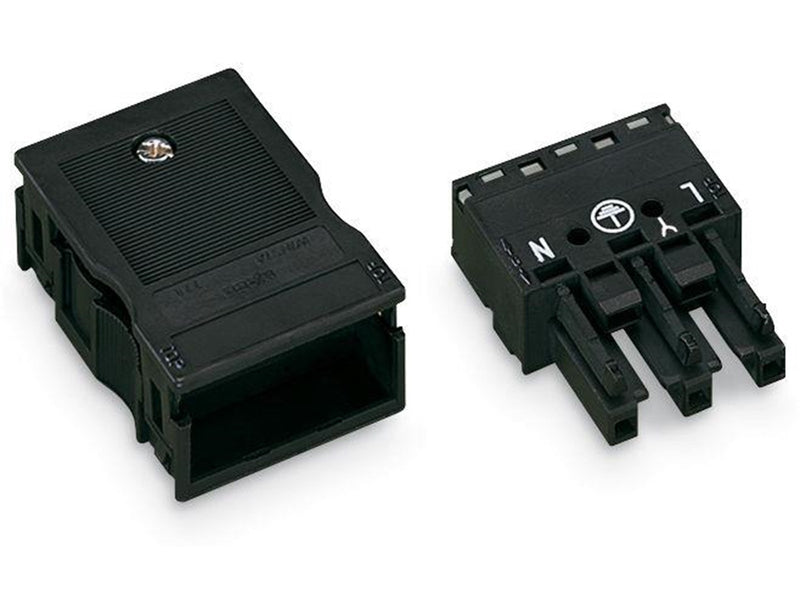 Winsta Socket with strain relief housing 3-pole black