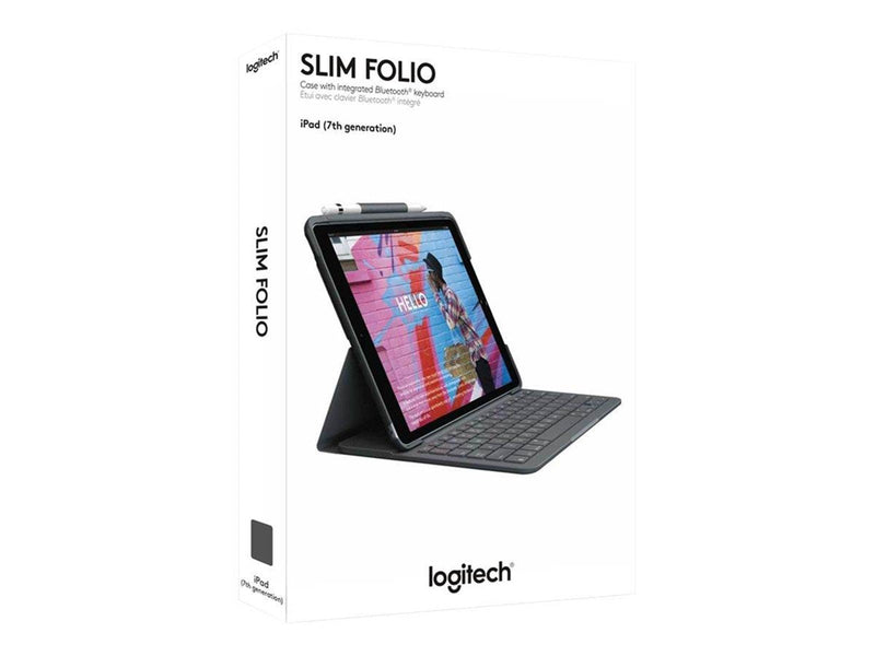 Logitech Slim Folio - keyboard and folio case - QWERTY - Italian - graphite - Tastatur & Folio-Set - Italienisch - Grau