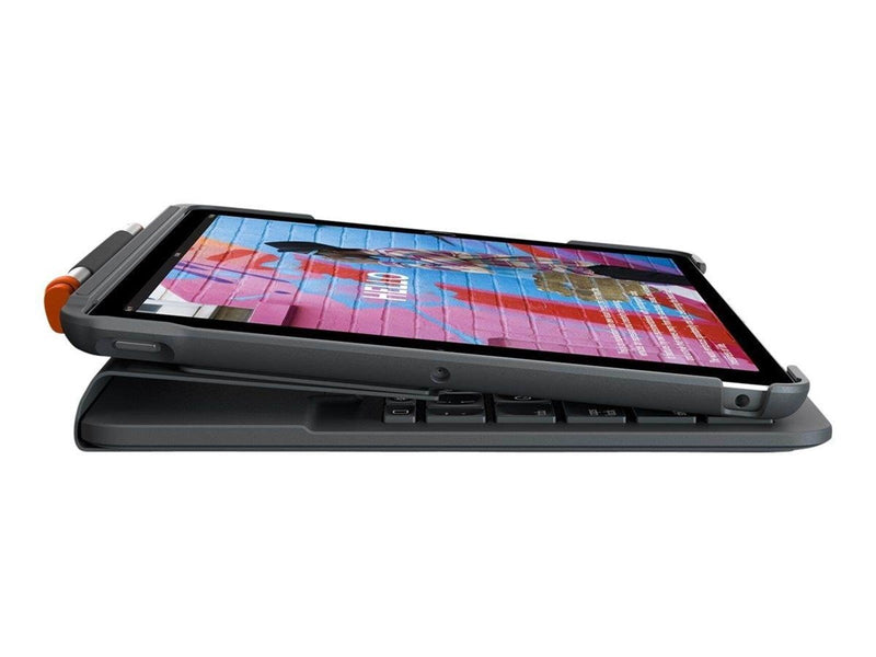 Logitech Slim Folio - keyboard and folio case - QWERTY - Italian - graphite - Tastatur & Folio-Set - Italienisch - Grau