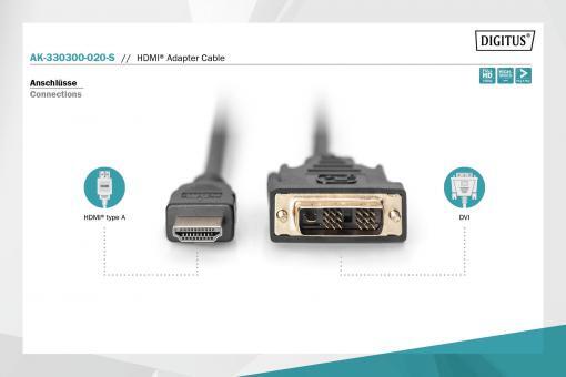 DIGITUS HDMI-Adapterkabel - HDMI / DVI 2m