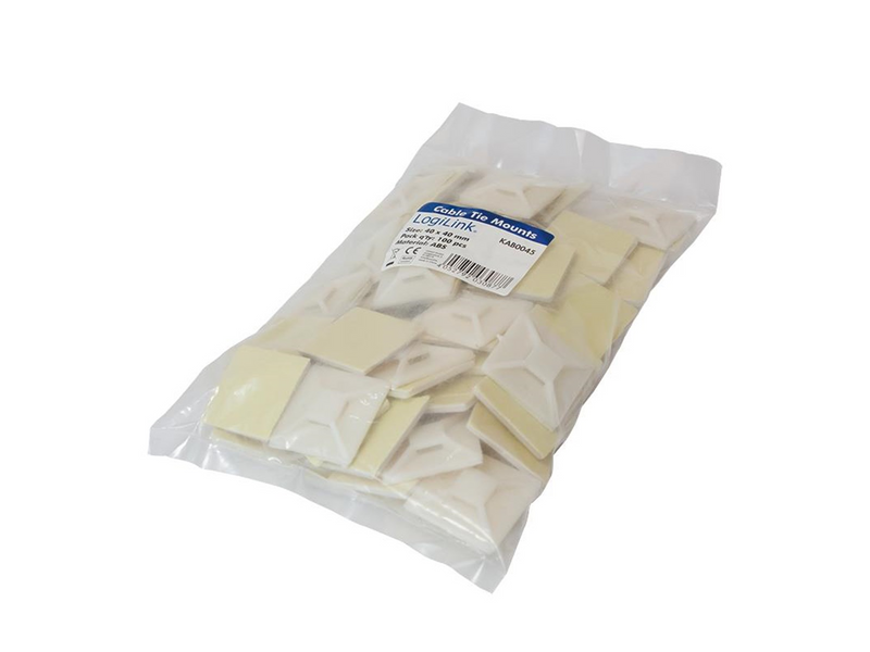 LogiLink Cable Tie Mounts 40 x 40 mm (100-Pack)