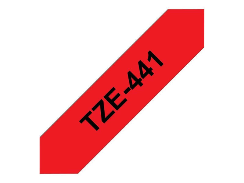 Brother TZ441 / TZe-441 Black on Red Ribbon (18mm x 8m)