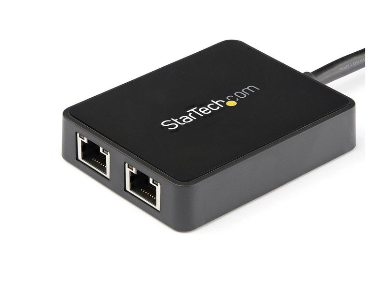 StarTech.com USB32000SPT USB 3.0 to Dual Port Gigabit Ethernet Adapter w/ USB Port 10/100/1000 Mbps USB Gigabit LAN Network NIC Adapter