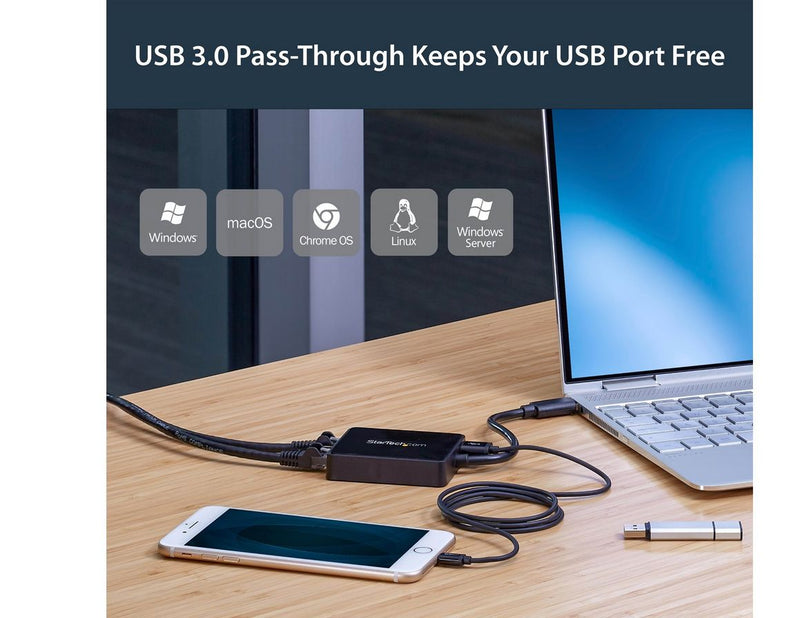 StarTech.com USB32000SPT USB 3.0 to Dual Port Gigabit Ethernet Adapter w/ USB Port 10/100/1000 Mbps USB Gigabit LAN Network NIC Adapter