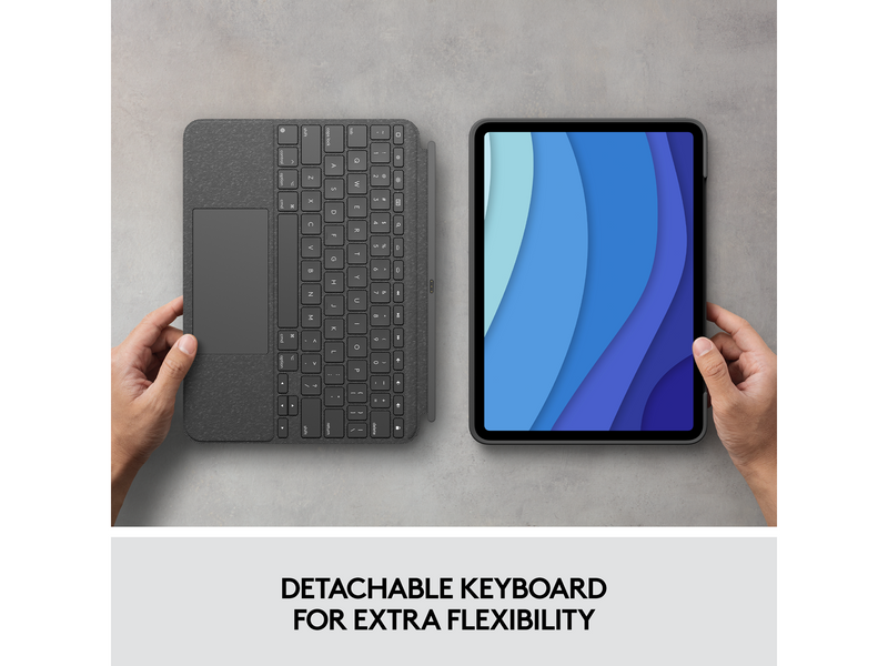 Logitech Combo Touch for iPad Pro 11'' (1/2/3rd gen.) - UK - Tastatur & Folio-Set - Englisch - UK - Grau