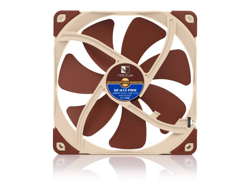 Noctua NF-A14 PWM - Gehäuselüfter - 140mm - Braun - 19 dBA