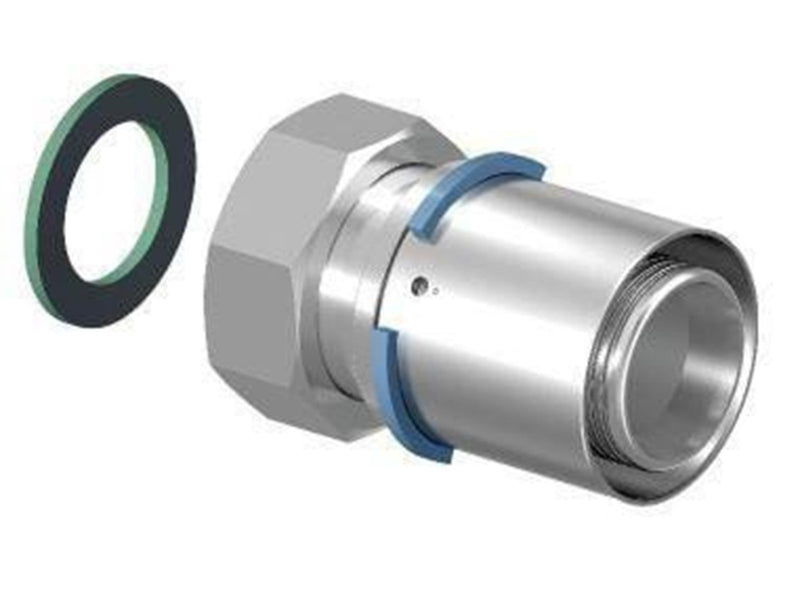 Uponor s-press plus adapter with swivel nut and flat sealing washer 25 mm x 34
