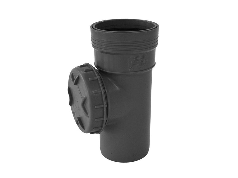 Wavin Wafix pp acces pipe 110 mm with cover grey