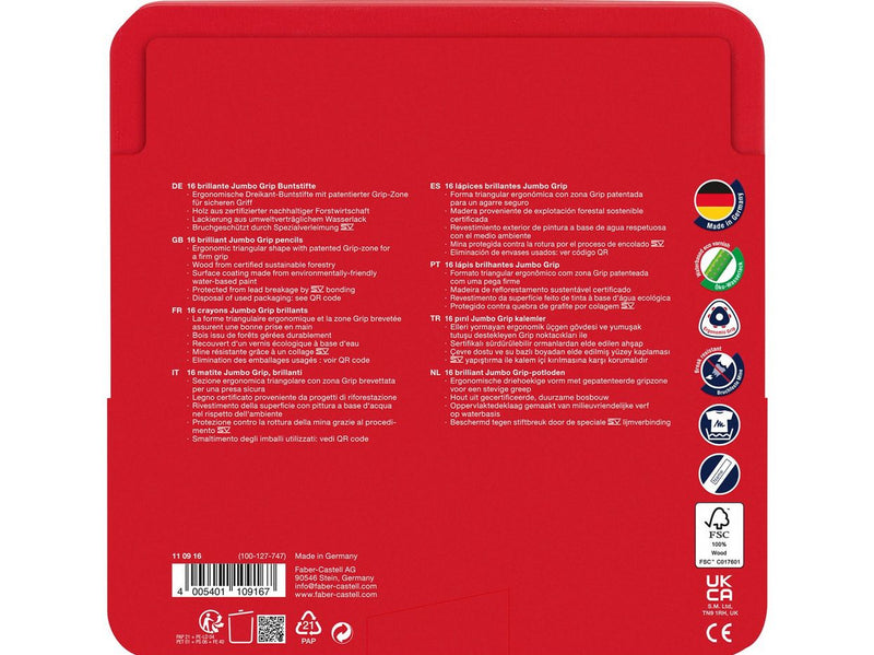 Faber-Castell Buntstift Jumbo Grip 16er Metalletui