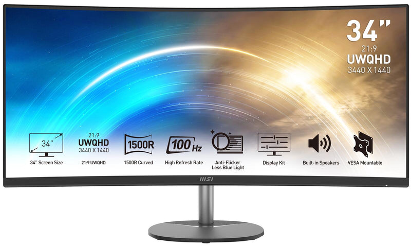 MSI PRO MP341CQDE Curved Monitor 86,36 cm (34 Zoll)