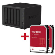 Synology DiskStation DS1522+ 5 Einschübe NAS-Server Leergehäuse + 2x WD Red SATA 3.5' HDD 4TB Festplatte