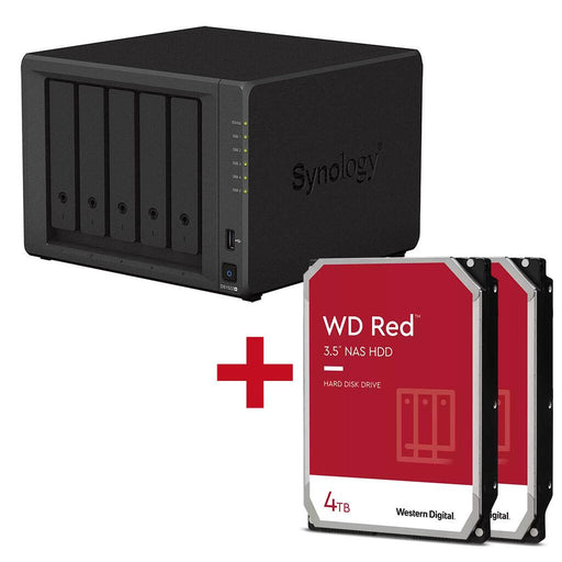 Synology DiskStation DS1522+ 5 Einschübe NAS-Server Leergehäuse + 2x WD Red SATA 3.5' HDD 4TB Festplatte