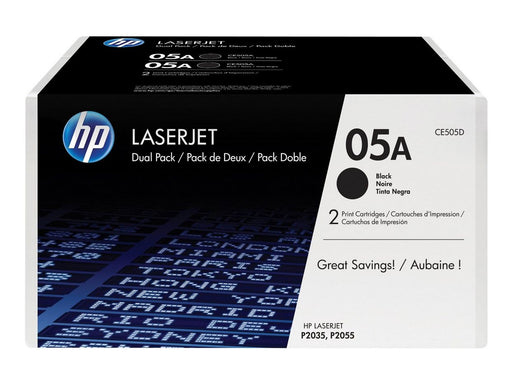 HP 05A / CE505D 2-Pack Black Toner - Tonerpatrone Schwarz