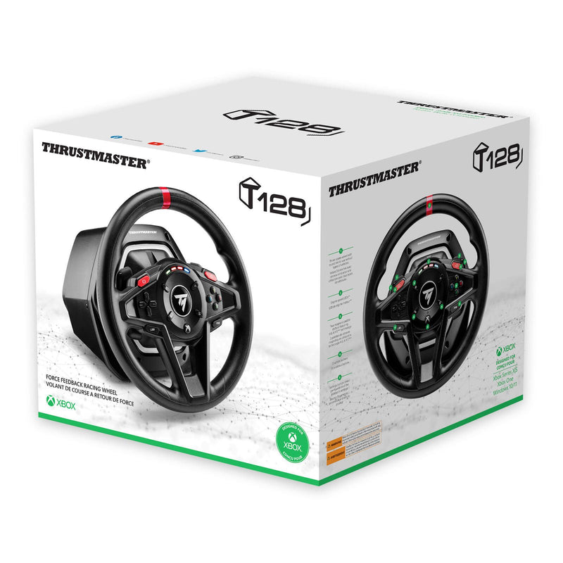 Thrustmaster T-128x Force Feedback Lenkrad & Pedale-Set für Microsoft Xbox One, Xbox Series S, Xbox Series X & PC