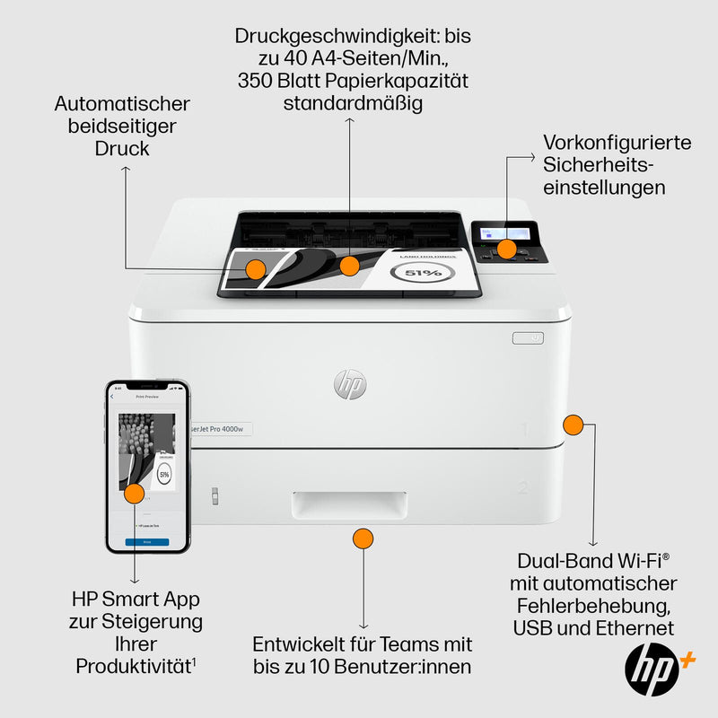 HP Laserjet Pro 4002dwe Laserdrucker s/w