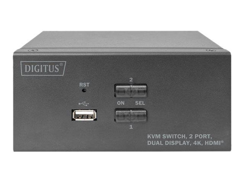 DIGITUS DS-12860 - KVM / audio / USB switch - 2 ports