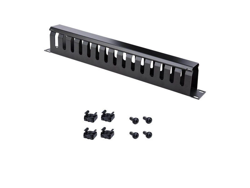 StarTech.com 1U Horizontal Finger Duct Kabel Management Panel mit Abdeckung