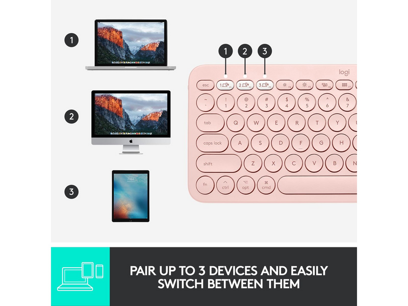 Logitech K380 (UK) - Tastaturen - Englisch - UK - Pink