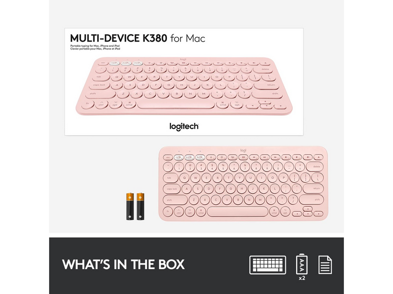 Logitech K380 (UK) - Tastaturen - Englisch - UK - Pink