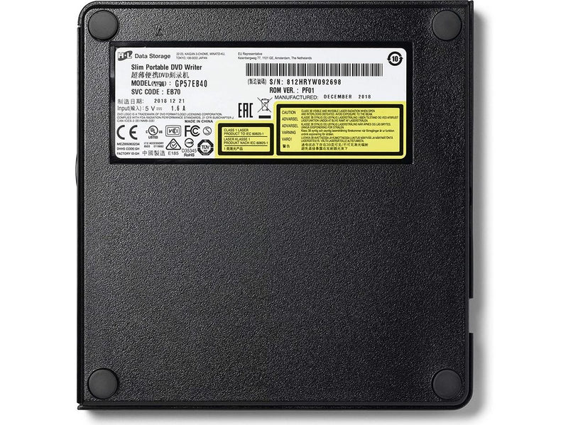 Hitachi - LG GP57EB40 Slim Portable DVD-Writer - DVD-RW (Brenner) - USB 2.0 - Schwarz