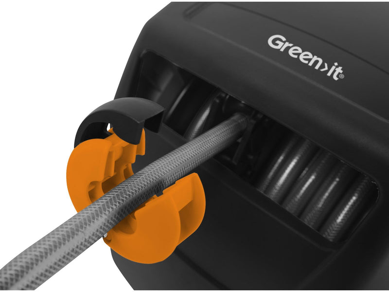 Greenit Hose reel with 35 m hose and automatic retraction