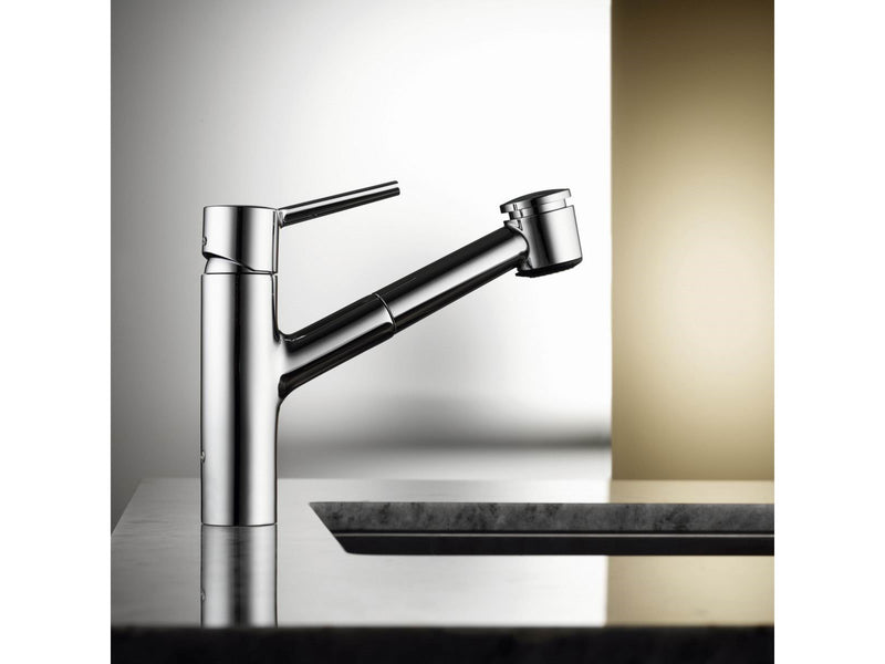 KWC luna e with pull-out shower chrome used in commercial kitchens
