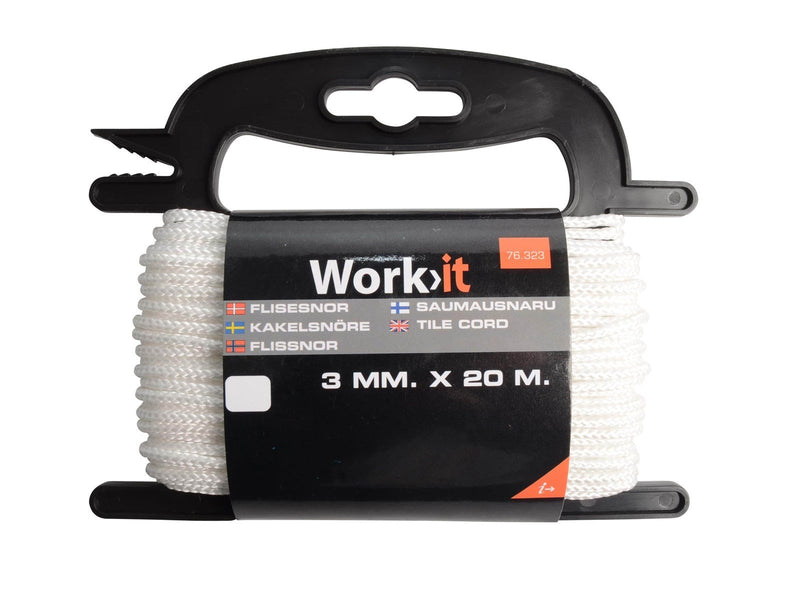 Workit Tile cords 3mm 20m white