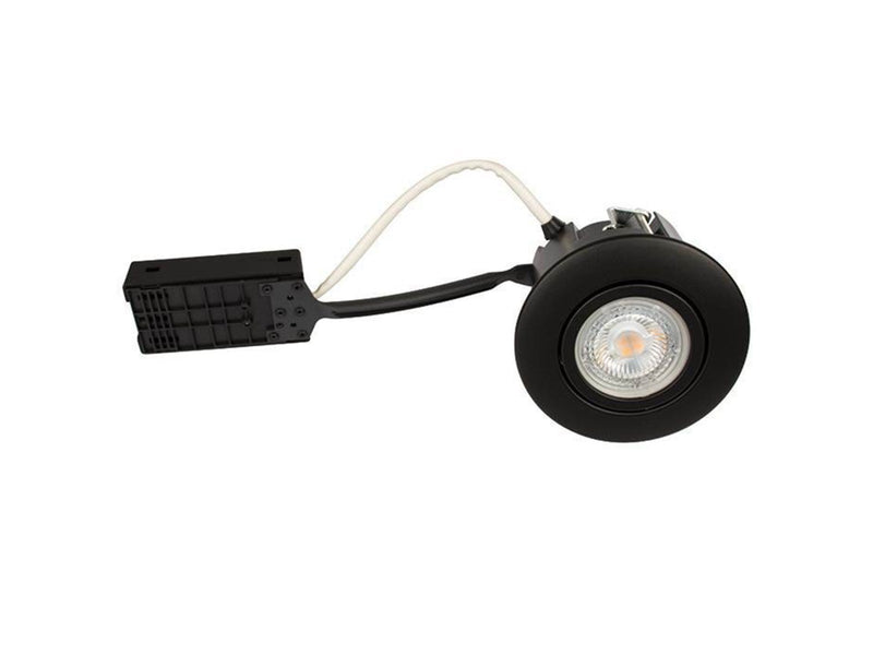 Scan Products Luna quick install 230v dimmable flicker free gu10 5w 2700k 370lm ip44 matt black round