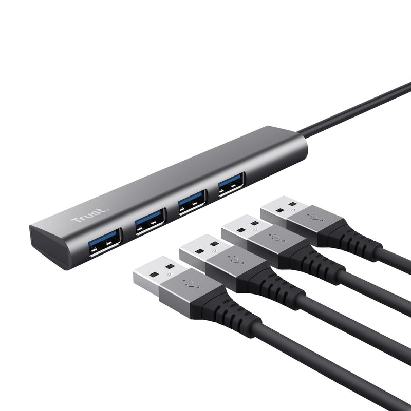 Trust Halyx USB-C zu USB-A 3.2 Gen1- Hub mit 4 Anschlüssen - Grau