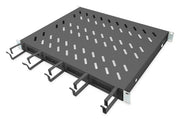 Digitus Fachboden 19'-Schränke festeinbau für 600mm Tiefe bis 120kg 1HE inkl. Kabelmanagement RAL9005 schwarz (DN-97681)