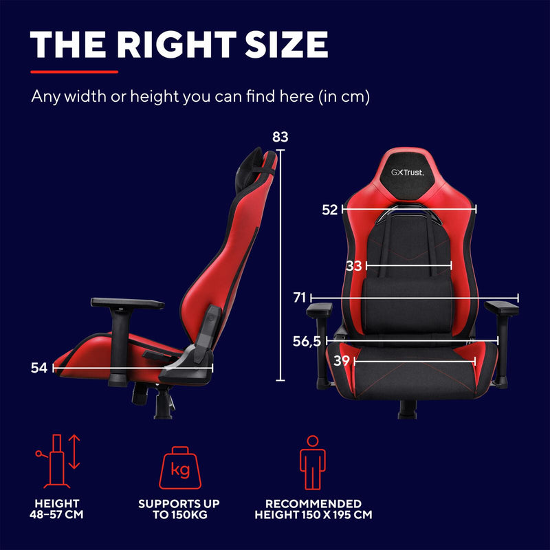Trust Gaming GXT 714R Ruya Komfortabler Gaming-Stuhl - Rot
