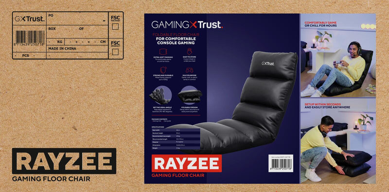 Trust Gaming GXT 718 Rayzee Klappbarer Gaming-Floor-Stuhl - Schwarz