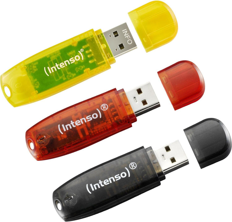 Intenso Rainbow Line 3x 32GB - schwarz, gelb und rot