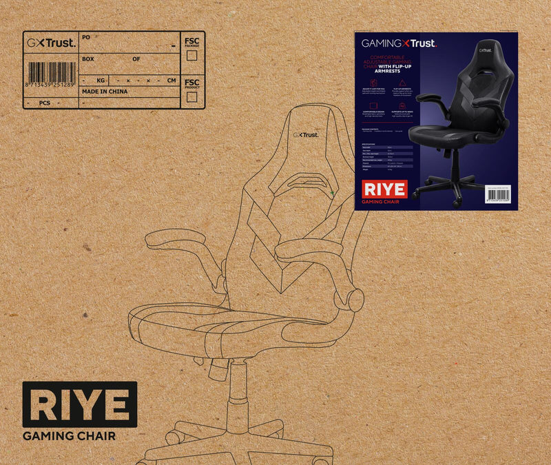 Trust Gaming GXT 703 Riye Gaming-Stuhl - Schwarz