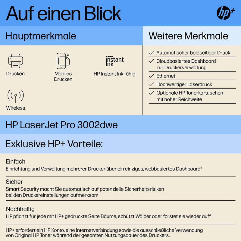 HP LaserJet Pro 3002dwe Laserdrucker s/w