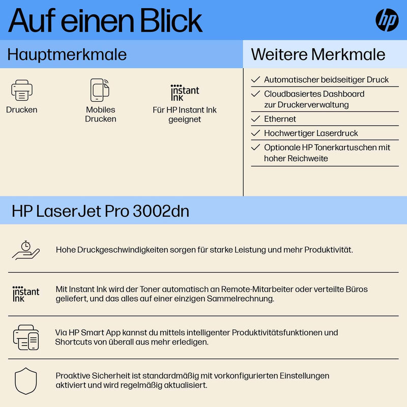 HP LaserJet Pro 3002dn Laserdrucker s/w