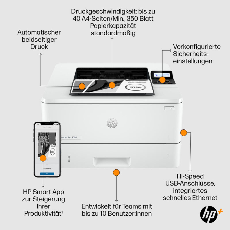 HP LaserJet Pro 4002dne Laserdrucker s/w