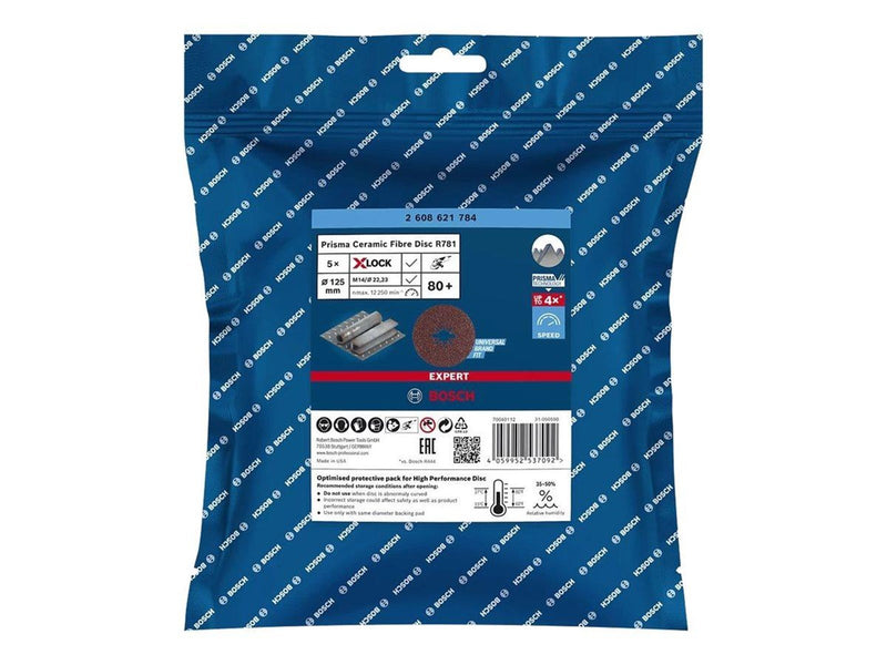 Bosch FIBERSLIBESKIVE R781 XL 125MM K80 5 STK