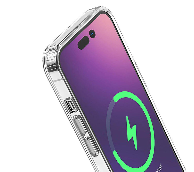 eSTUFF Berlin Magnetic Hybrid Case für das iPhone 14 Pro - Clear (Bulk)
