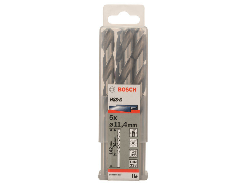 Bosch METALBOR HSS-G 11.4X142MM 5 STK
