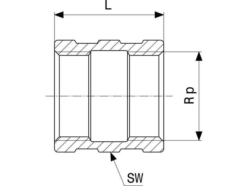 Viega Socket 3/4" chrome-plated gunmetal