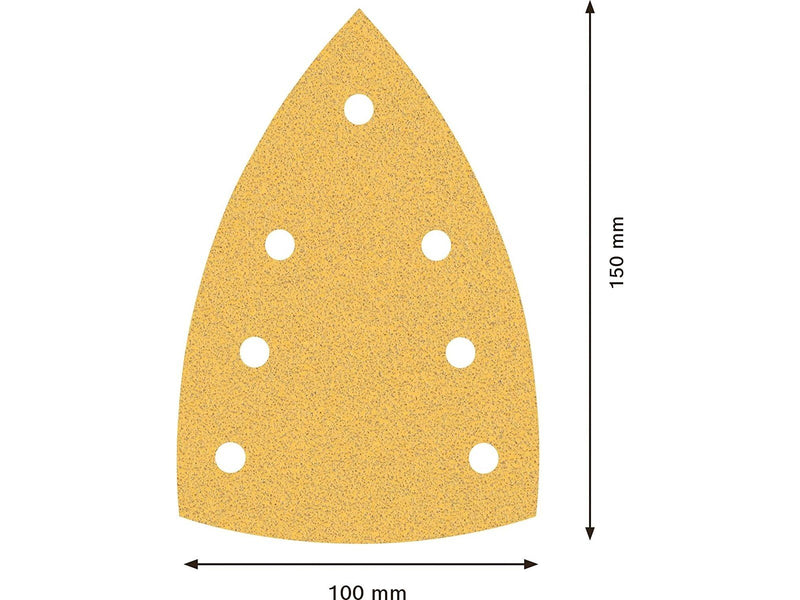 Bosch Expert C470 Hook and Loop Large Delta Sanding Sheets for Paint and Wood 100mm X 150mm 80g Pack of 10