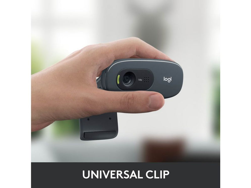 Logitech C270 HD USB Webcam Refresh - Black