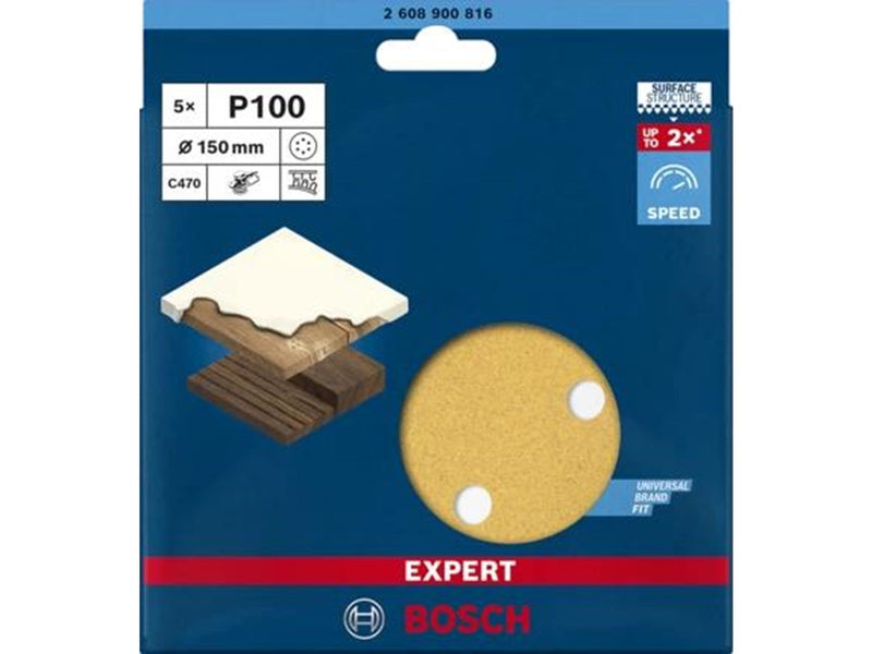 Bosch SLIBEBLAD EXC 150MM K100 6H 5 STK